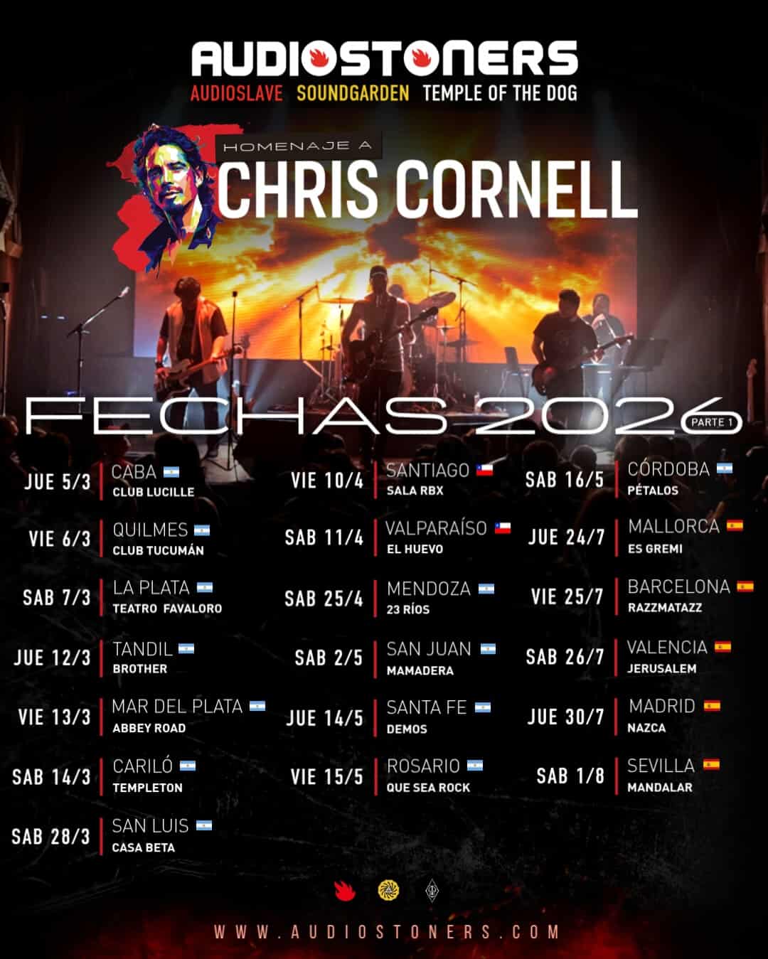 Audiostoners desembarca en España con una gira 2026 que celebra el legado de Chris Cornell