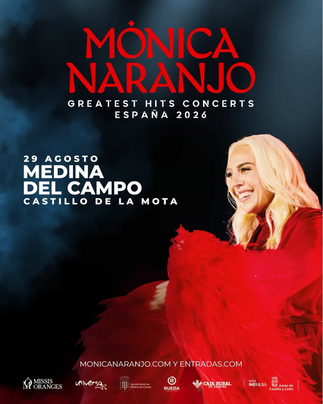 Mónica Naranjo confirma un concierto único en el Castillo de la Mota este 29 de agosto