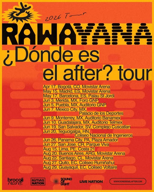 Rawayana en España: Madrid y Barcelona se suman al “¿Dónde es el after?” Tour 2026