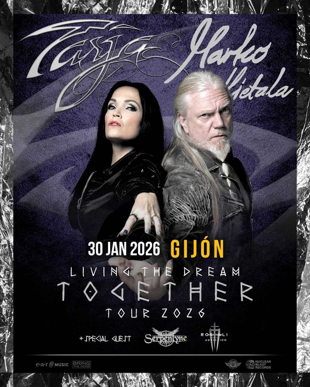 Tarja y Marko Hietala inician en Gijón una gira histórica: el metal vive “Living the Dream TOGETHER”