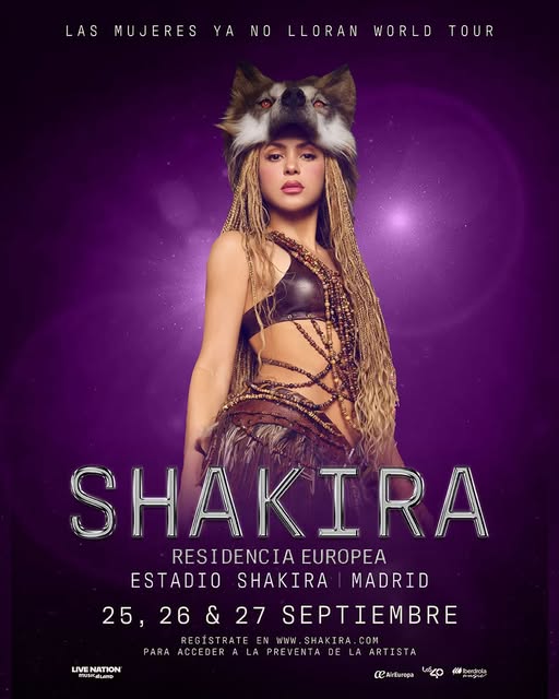 Shakira vuelve a España tras 8 años y anuncia histórica residencia en Madrid este septiembre